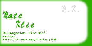 mate klie business card